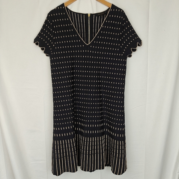 Ted Baker Maciiey Mini Knit Dress Metallic Detail Size 3 Ted 8-10 US - Picture 4 of 13